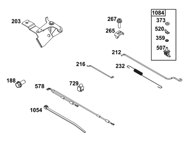 Controls Group Diagram and Parts List for 295347-1275-G1  Briggs and Stratton Engine